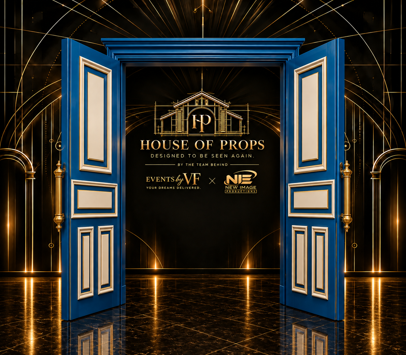 Grand Double Door Entrance — Backdrops & Arches available to rent from House of Props NY
