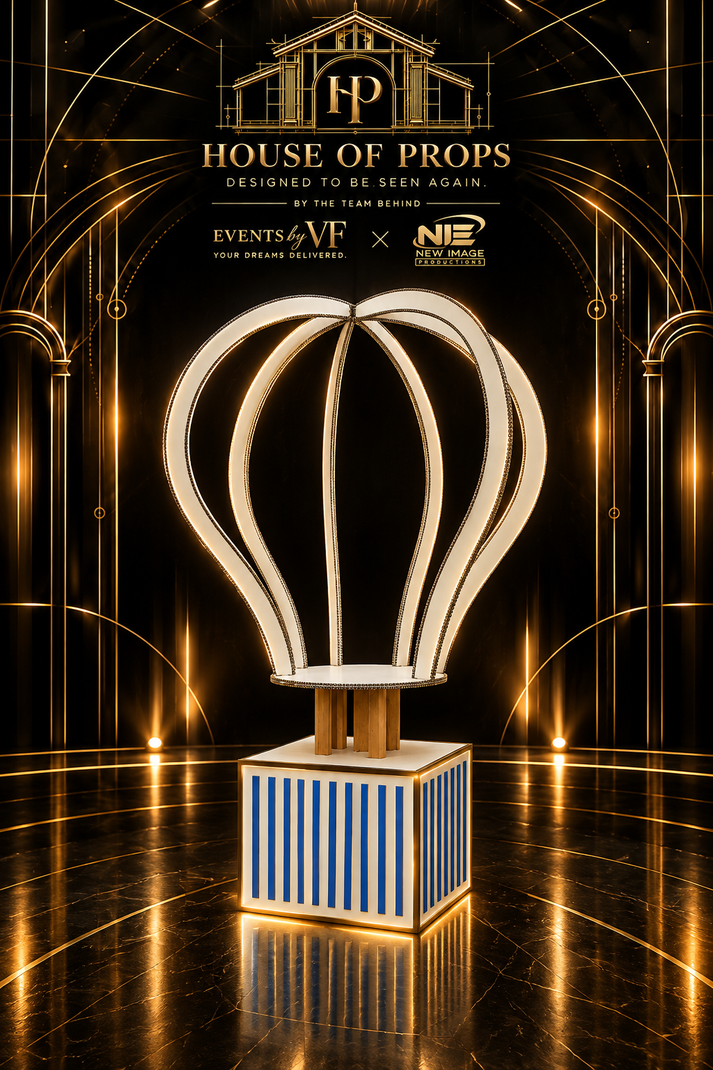 Hot Air Balloon Display Prop — Large Installations available to rent from House of Props NY