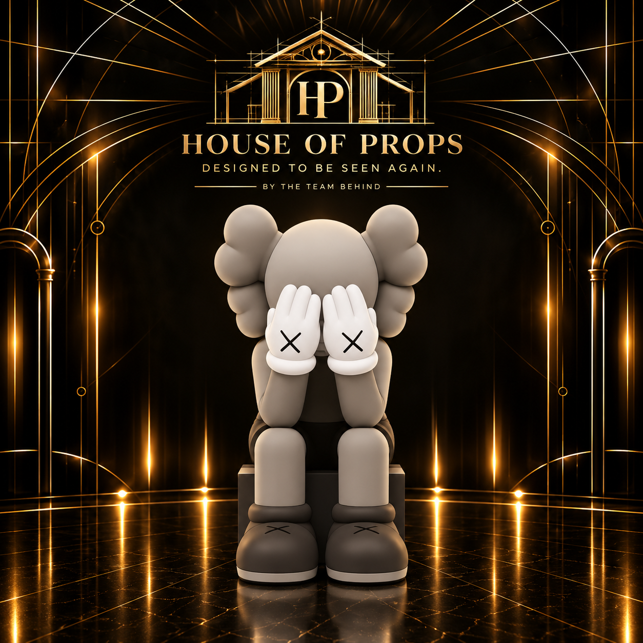 Seated Designer-Inspired Figure — Photo Props available to rent from House of Props NY