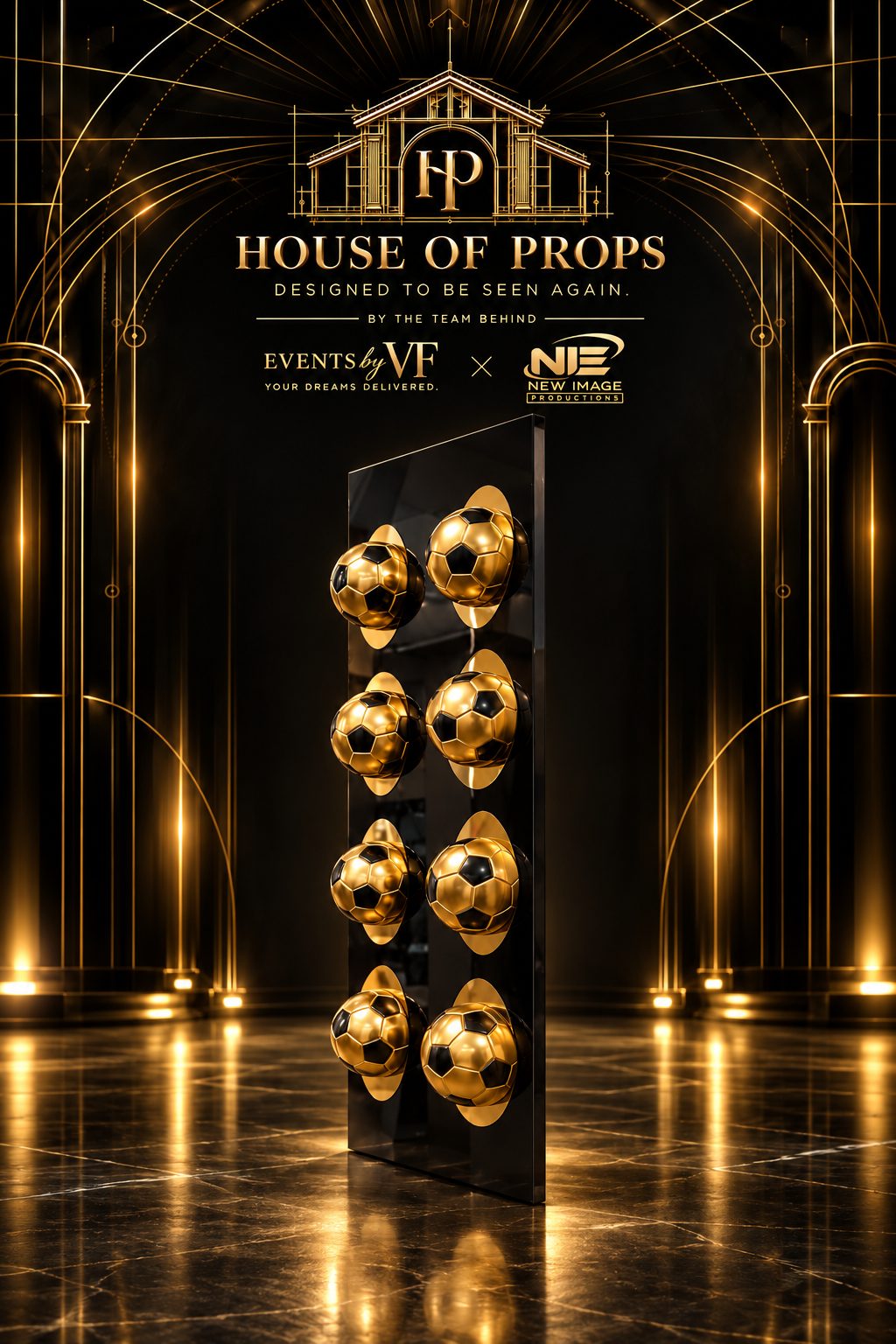 Soccer Ball Display Panel — Backdrops & Arches available to rent from House of Props NY