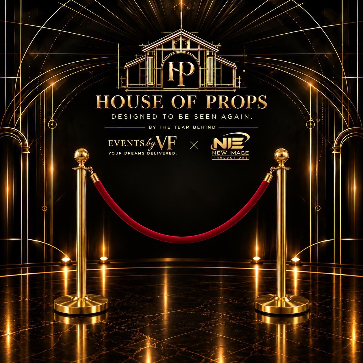 Velvet Rope Stanchion Set — Photo Props available to rent from House of Props NY